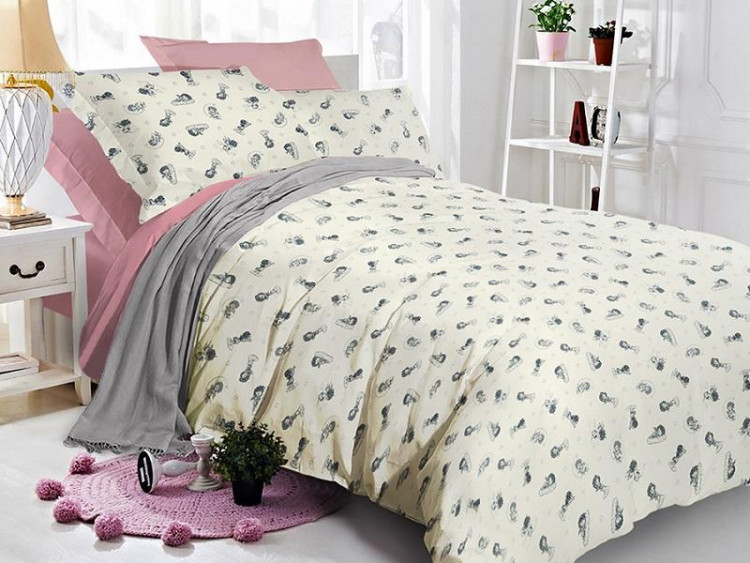 Постельное белье двухстороннее из сатина SAILID BL-33-4 семейное