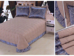 Покрывало из жаккарда стеганное с вышивкой DIVA AFRODITA EXCLUSIVE 029 220х240 с наволочками 50х70 (2шт)