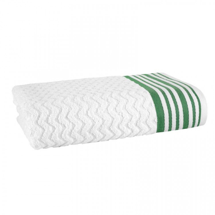 Полотенце махровое TAC LINE GREEN бело-зеленое 50х90