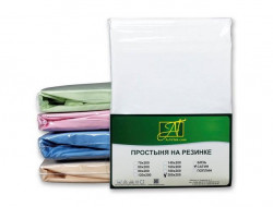 Простыня из сатина на резинке АЛЬВИТЕК белая 180х200