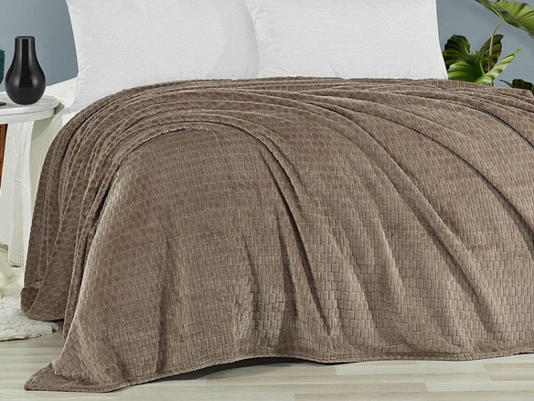 Плед из полиэстера KARVEN SUPER SOFT P941 MELINDA капучино 160х220