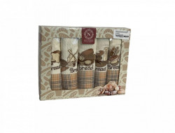 Набор кухонных полотенец вафельных хлопковых NILTEKS HM757 ХЛЕБ V1 30х50 (6шт)