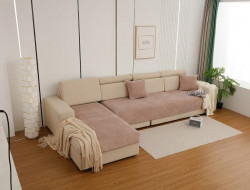 Набор накидок на диван из микрофибры TANGO SOFA светло-коричневый 90х160 (1шт), 90х210 (1шт)