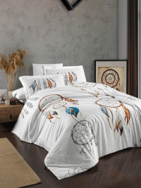 Постельное белье из страйп сатина с цветным принтом KARVEN N250-SB012 50х70 (2шт), 70х70 (2шт) евро