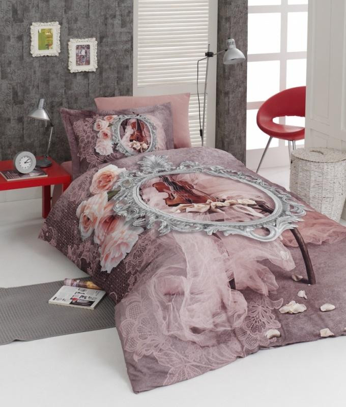 Постельное белье из 3D сатина KARVEN N034 VIOLIN 50х70 (2шт) 1,5-спальное