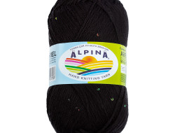 Пряжа ALPINA ARIEL №04 черная 98% акрил, 2% пайетки 10 шт х 50 гр, 150 м +/- 10 м