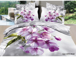 Покрывало из сатина стеганное с вышивкой DIVA AFRODITA PREMIUM 039 МАЙ 220х240 с наволочками 50х70 (2шт)