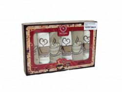 Набор кухонных полотенец вафельных хлопковых NILTEKS HM745 КОФЕ V2 40х60 (6шт)