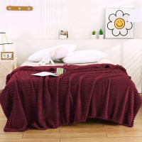 Плед фланелевый CRISTELLE STRIPE PREMIUM бордо 150х200