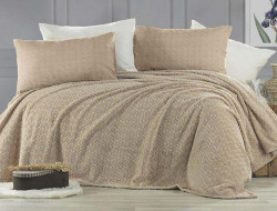 Плед из полиэстера KARVEN SUPER SOFT P943 BENZIA бежевый 160х220