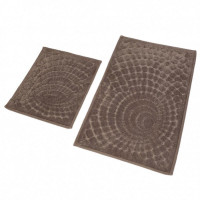 Набор ковриков для ванной хлопковый KARVEN KV421 GIRDAP темно-бежевый 50х60 (1шт), 60х100 (1шт)