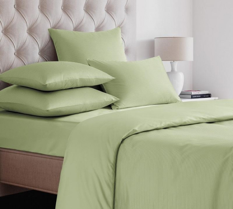 Пододеяльник из страйп-сатина SAILID ST-7-180х215 светло-зеленый 180х215