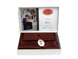 Набор полотенец махровых хлопковых в коробке KARVEN HS1677 KARDELEN V5 бордовый 30х50 (1шт), 50х90 (1шт), 70х140 (1шт)