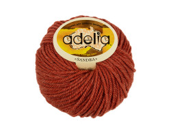 Пряжа ADELIA SANDRA №06 красно-оранжевая 50% шерсть, 50% акрил, 10 шт х 50 гр, 90 м +/- 4 м
