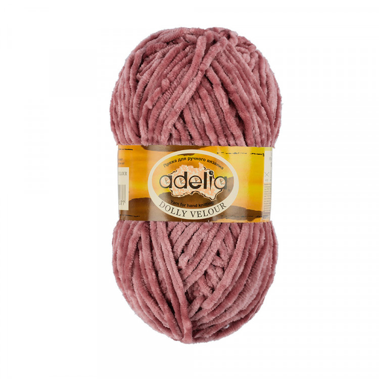 Пряжа ADELIA DOLLY  VELOUR №05 античная роза 100% микрополиэстер, 5 шт х 100 гр, 93 м +/- 6 м