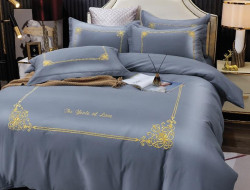Постельное белье из сатина с вышивкой KARVEN N005-661 50х70 (2шт), 70х70 (2шт) семейное