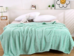 Плед фланелевый CRISTELLE STRIPE PREMIUM мятный 200х220