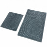 Набор ковриков для ванной хлопковый KARVEN KV421 GIRDAP темно-серый 50х60 (1шт), 60х100 (1шт)