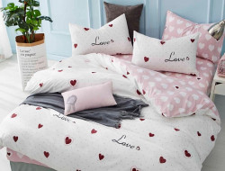 Постельное белье из сатина TANGO сердечки 50х70 (2шт) 2-спальное