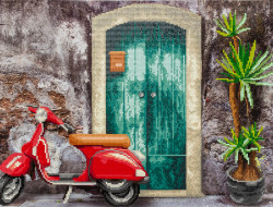 Кристальная (алмазная) мозаика ФРЕЯ ALVR-221 Мопед