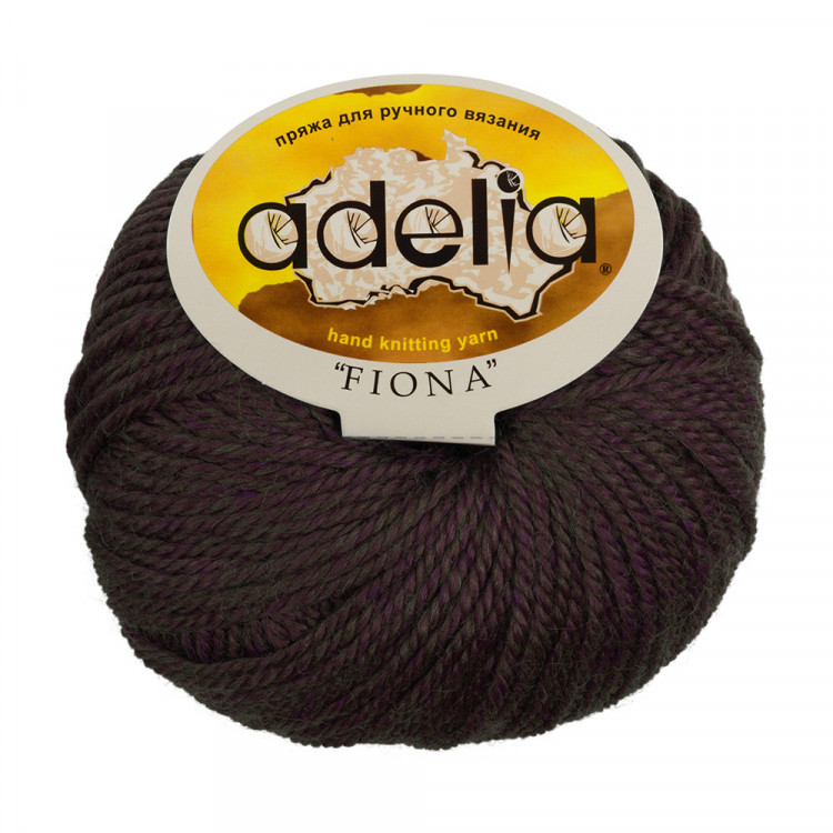 Пряжа ADELIA FIONA №531 темно-коричневая 50% шерсть, 50% акрил, 10 шт х 50 гр, 90 м +/- 3 м