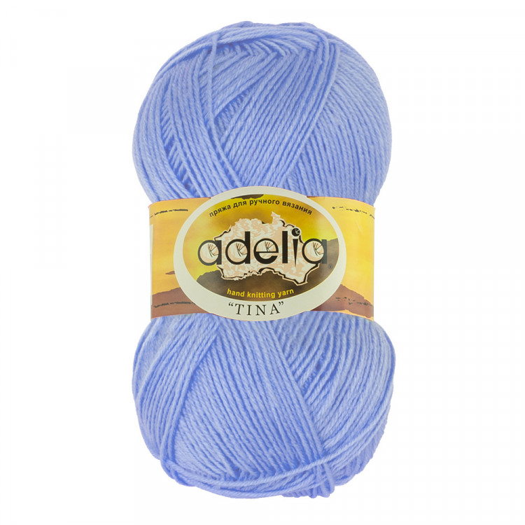 Пряжа ADELIA TINA №035 бледно-сиреневая 100% акрил, 5 шт х 100 гр, 308 м +/- 10 м