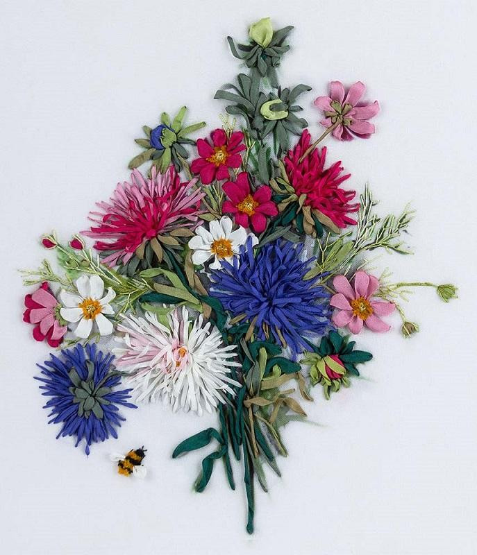 Набор для вышивания PANNA Живая картина JK-2063 АСТРЫ И КОСМЕИ 27х32