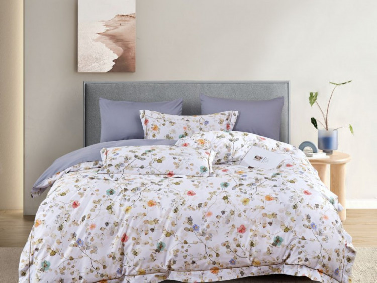 Постельное белье из египетского хлопка Premium ASABELLA Весенняя симфония 50х70 (2шт) и 70х70 (2шт) семейное