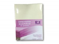Простыня махровая на резинке АЛЬВИТЕК молочная 200х200