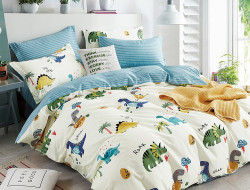 Постельное белье из сатина TANGO мир динозавров 70х70 (2шт) 1,5-спальное
