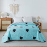 Покрывало стеганое из полисатина TANGO SIESTA Сердечки на голубом 220х240