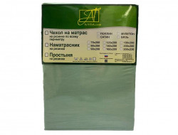 Простыня на резинке из сатина АЛЬВИТЕК ПР-СО-Р-180-МЕН ментол 180х200