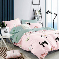 Постельное белье из сатина TANGO кошки 70х70 (2шт) 1,5-спальное