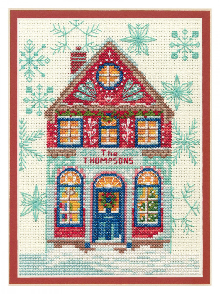 Набор для вышивания DIMENSIONS 70-08988 Праздничный дом 12,7 х 17,7 см