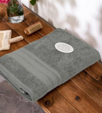 Полотенце махровое хлопковое KARVEN PETEK BORDUR DUZ H5160 LUX COTTON gri 70х140