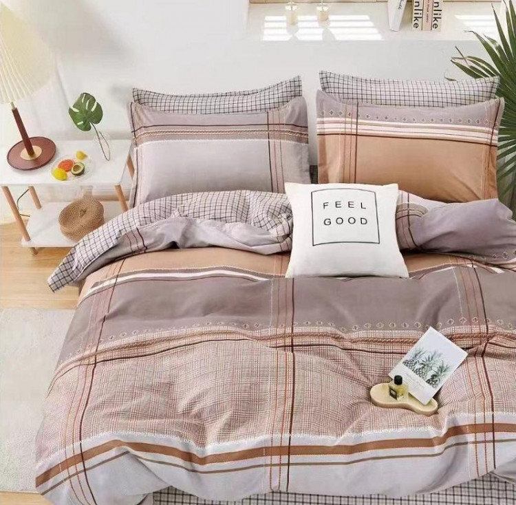 Постельное белье из сатина АЛЬВИТЕК клетка айро 1,5-спальное