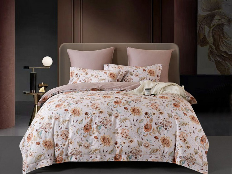 Постельное белье из египетского хлопка Premium ASABELLA Кофе в постель 50х70 (2шт) и 70х70 (2шт) семейное