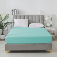 Простыня на резинке сатиновая TANGO Soho нежно-голубая 160х200х30