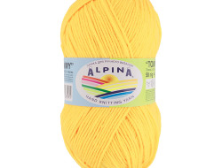 Пряжа ALPINA TOMMY №006 желтая 100% микнес 10 шт х 50 гр, 130 м +/- 10 м