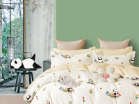 Постельное белье из твил-сатина TANGO панда на полянке 50х70 (2шт) 2-спальное