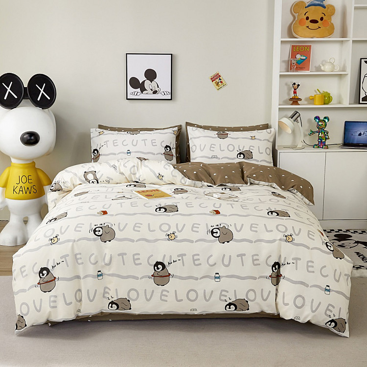 Постельное белье из сатина TANGO пингвины 50х70 (2шт) 1,5-спальное