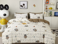 Постельное белье из сатина TANGO пингвины 70х70 (2шт) 1,5-спальное