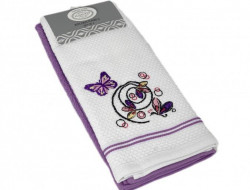 Набор кухонных полотенец хлопковых KARVEN HM770 ASKILI MUTFAK lila-beyaz V1 40х60 (2шт)