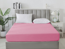 Простыня на резинке сатиновая TANGO Soho розовая 160х200х30