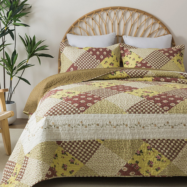 Покрывало с наволочками хлопковое TANGO PATCHWORK PW333-222 230х250