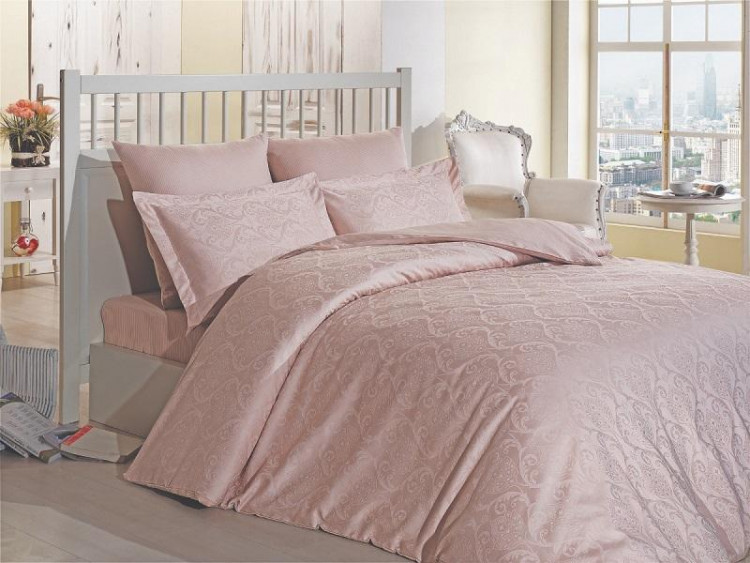 Постельное белье из хлопкового жаккарда KARVEN N301 DAMASK POWDER 50х70 (2шт), 70х70 (2шт) евро