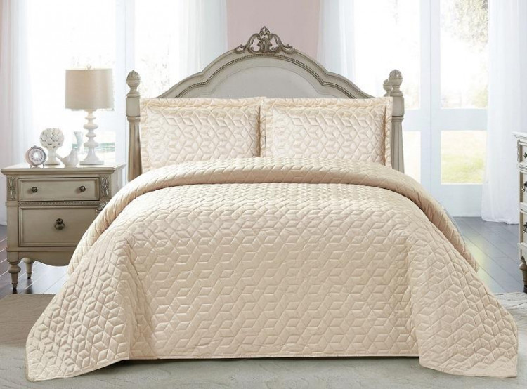 Покрывало с наволочками тонкое из велюра TANGO ROMBI ROM-07 240х260