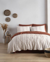 Постельное белье из хлопкового жаккарда KARVEN N301 AUTENTICO TERRACOTA 50х70 (2шт), 70х70 (2шт) евро