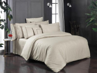 Постельное белье из страйп-сатина де люкс SAREV SPORT CHIC 260TC N304 JACQUARD STRIPE V2-BEJ 50х70 (4шт) евро