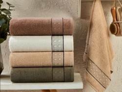 Набор полотенец махровых хлопковых KARVEN COTTON PENYE HS1004 SIDE 50х90 (4шт)